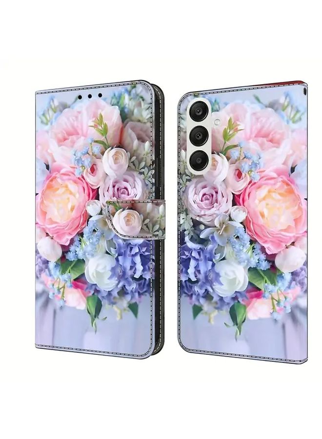Pink Flip Cover Case For Samsung Galaxy A16 5G With Magnetic Stand And Card Holder - Image 2